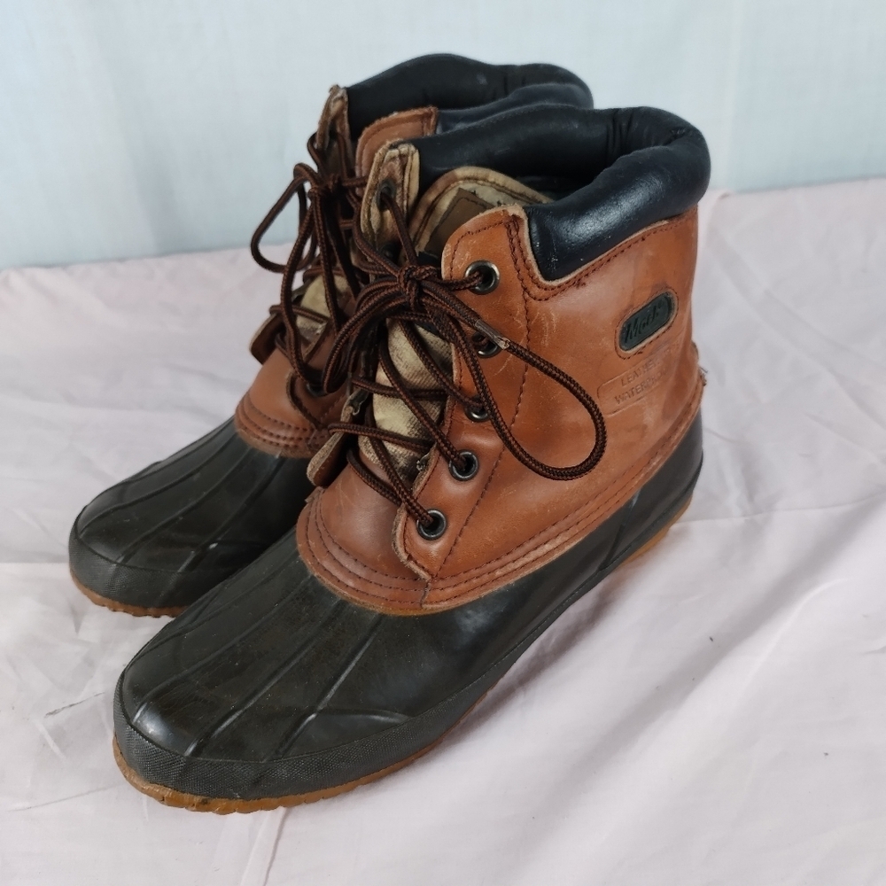 Mack Duck Boots Men's Size 10 Waterproof Leather Upper Rope String Outdoors - Picture 2 of 13